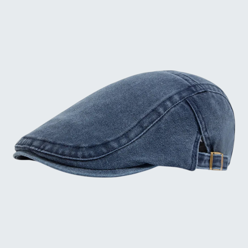 Casquette Plate en Jean Délavé - Style Rétro Américain